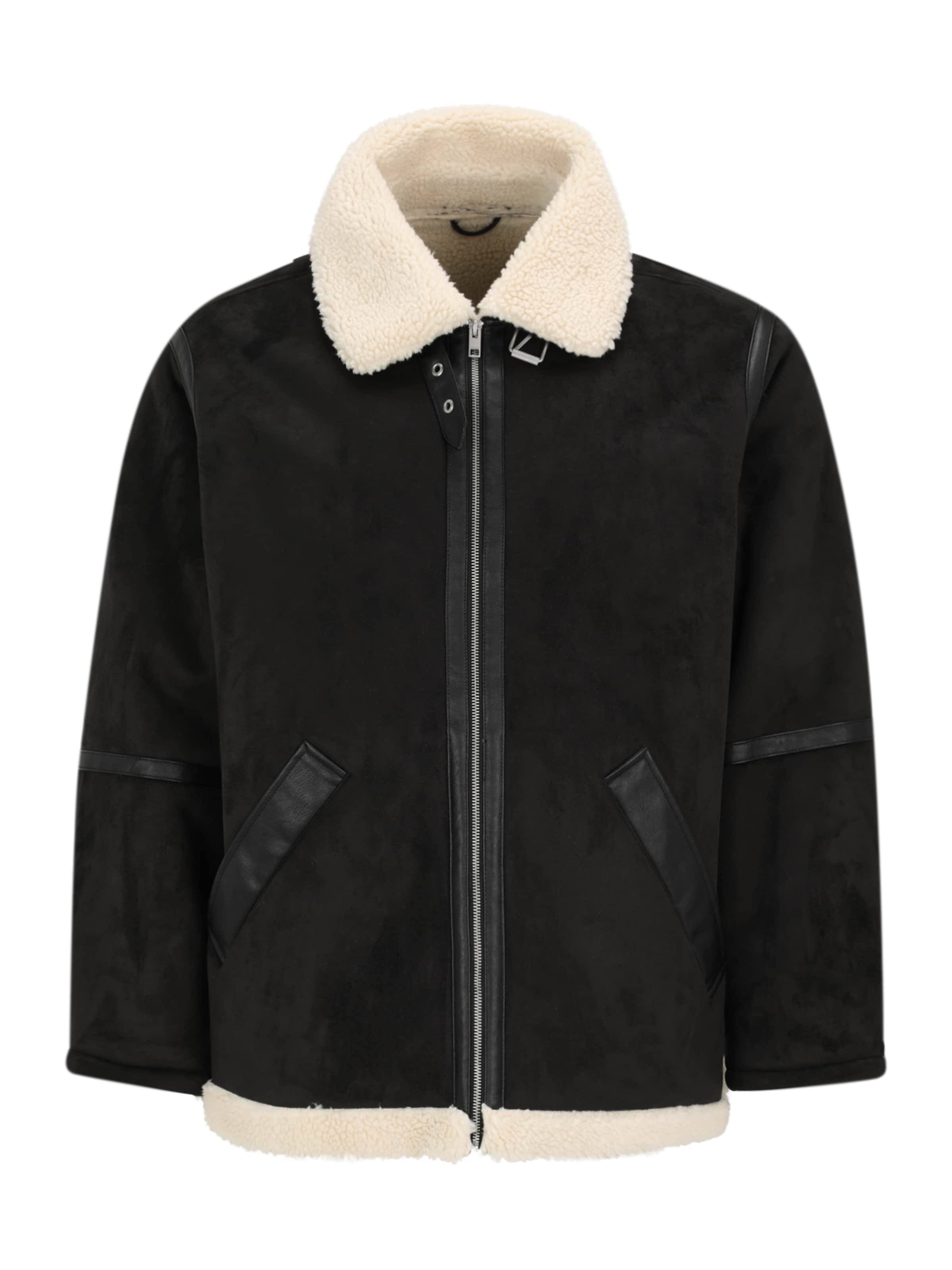 Veste mi-saison 'JJCOLE' Jack & Jones Plus en noir : devant