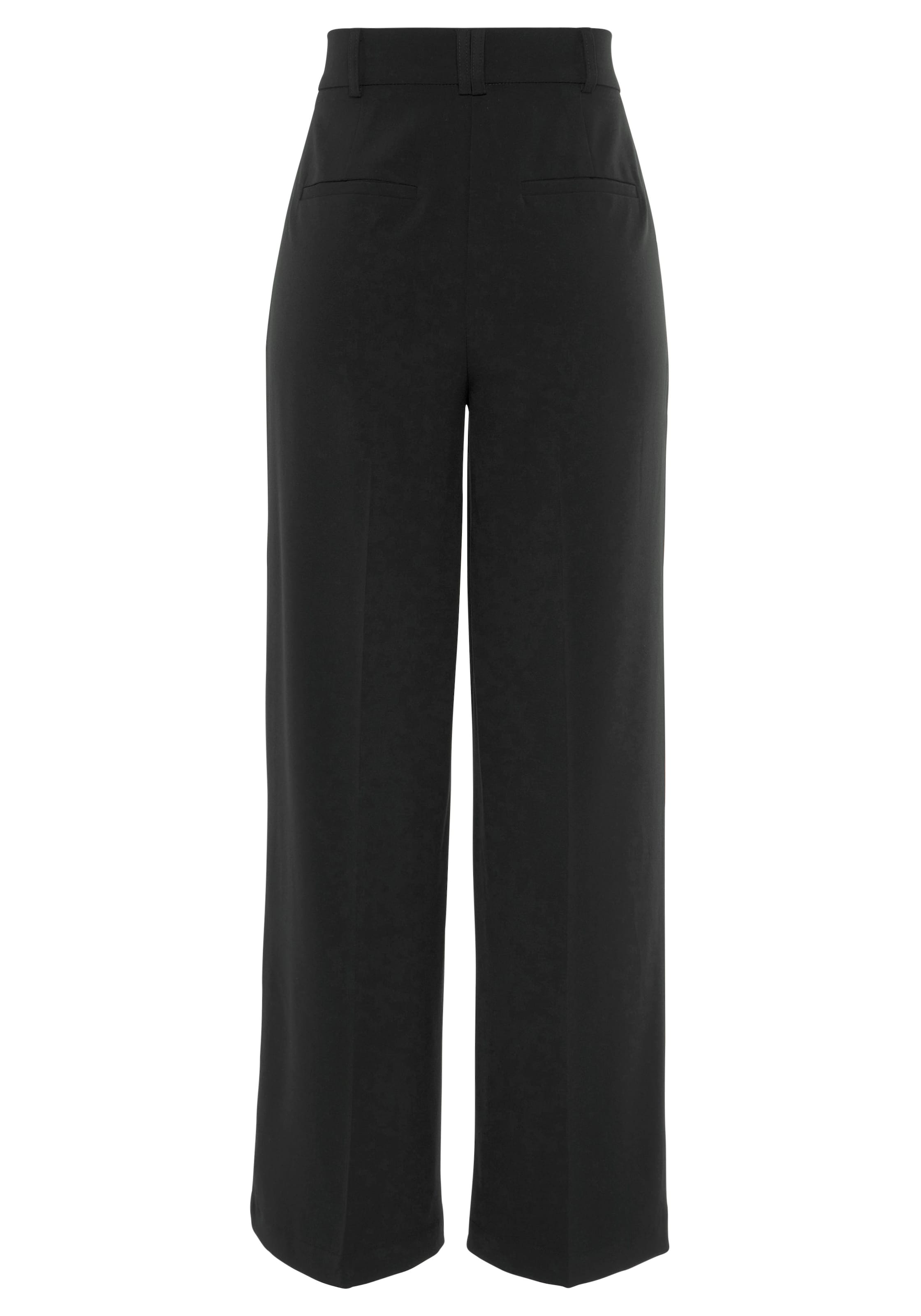 juoda LASCANA Plačios klešnės Kelnės su kantu