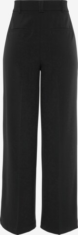 Wide Leg Pantalon à plis LASCANA en noir