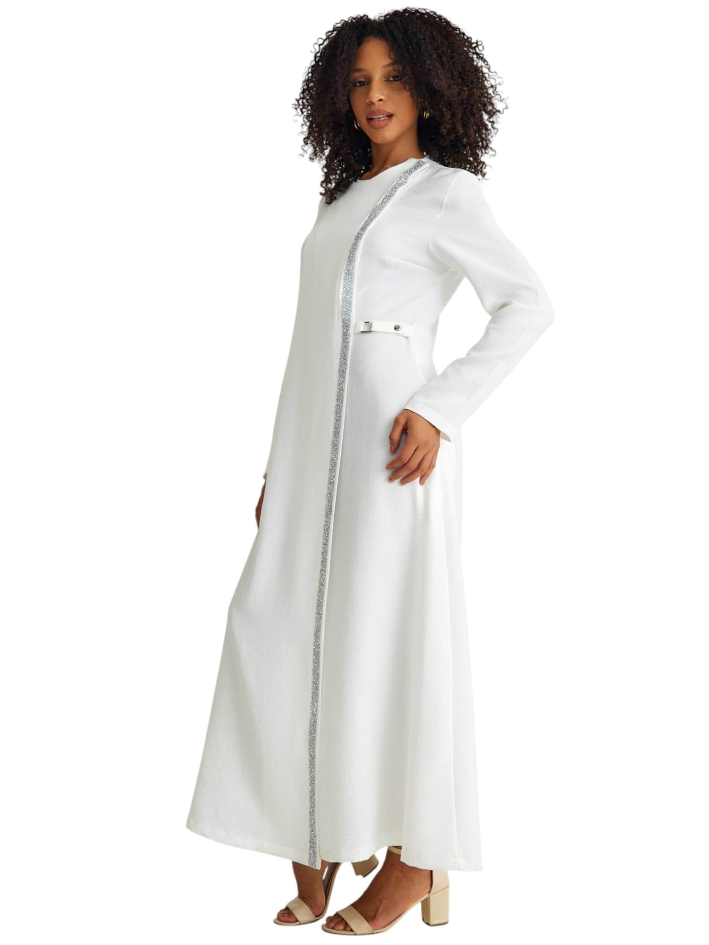 Robe 'Leila-Ferace' fashionshowcase en blanc