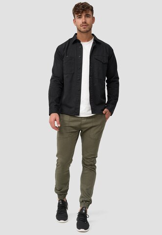 INDICODE JEANS Regular fit Overhemd 'Giuseppe' in Zwart