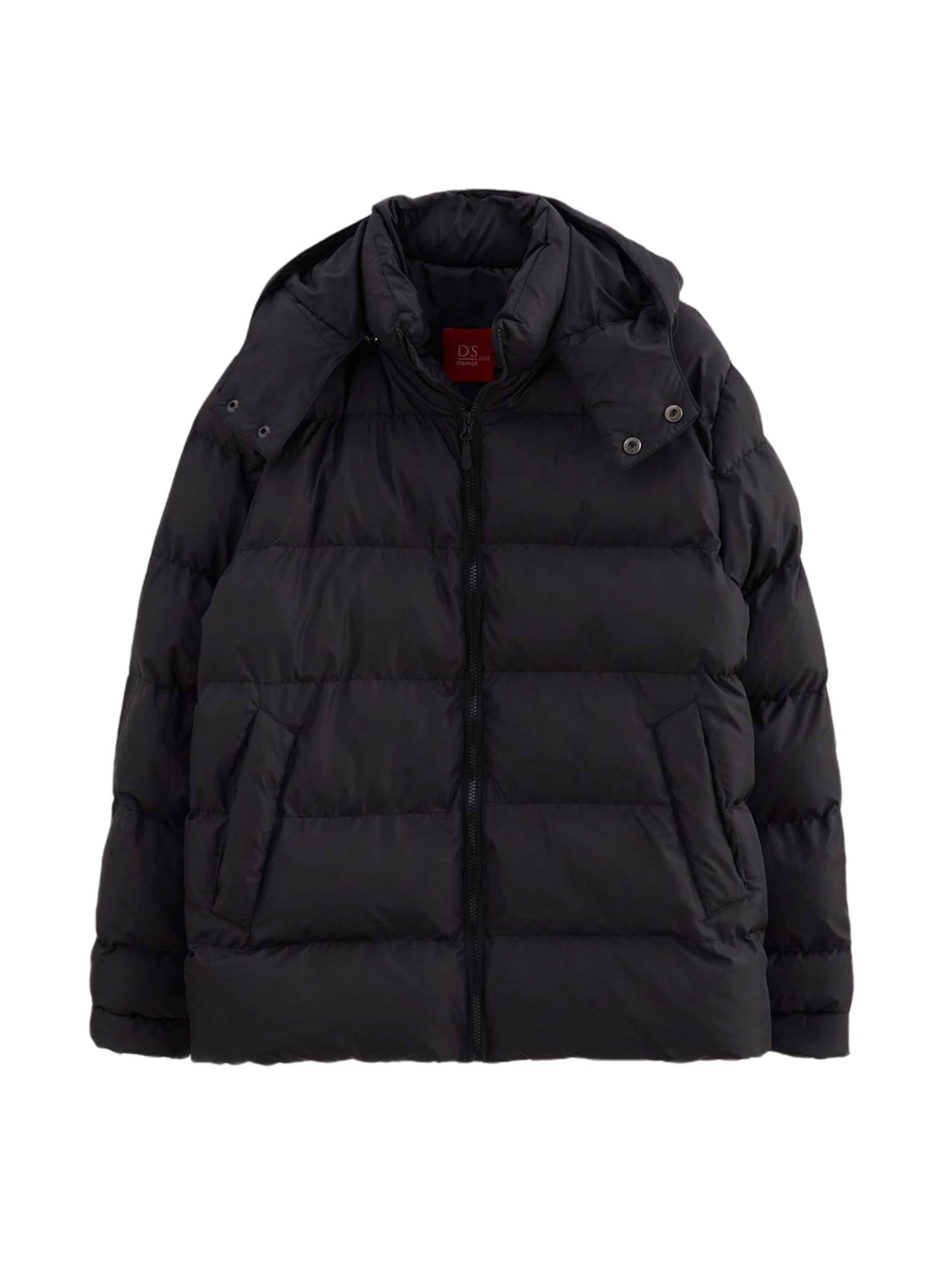 D’S Damat Winterjas in Zwart: voorkant