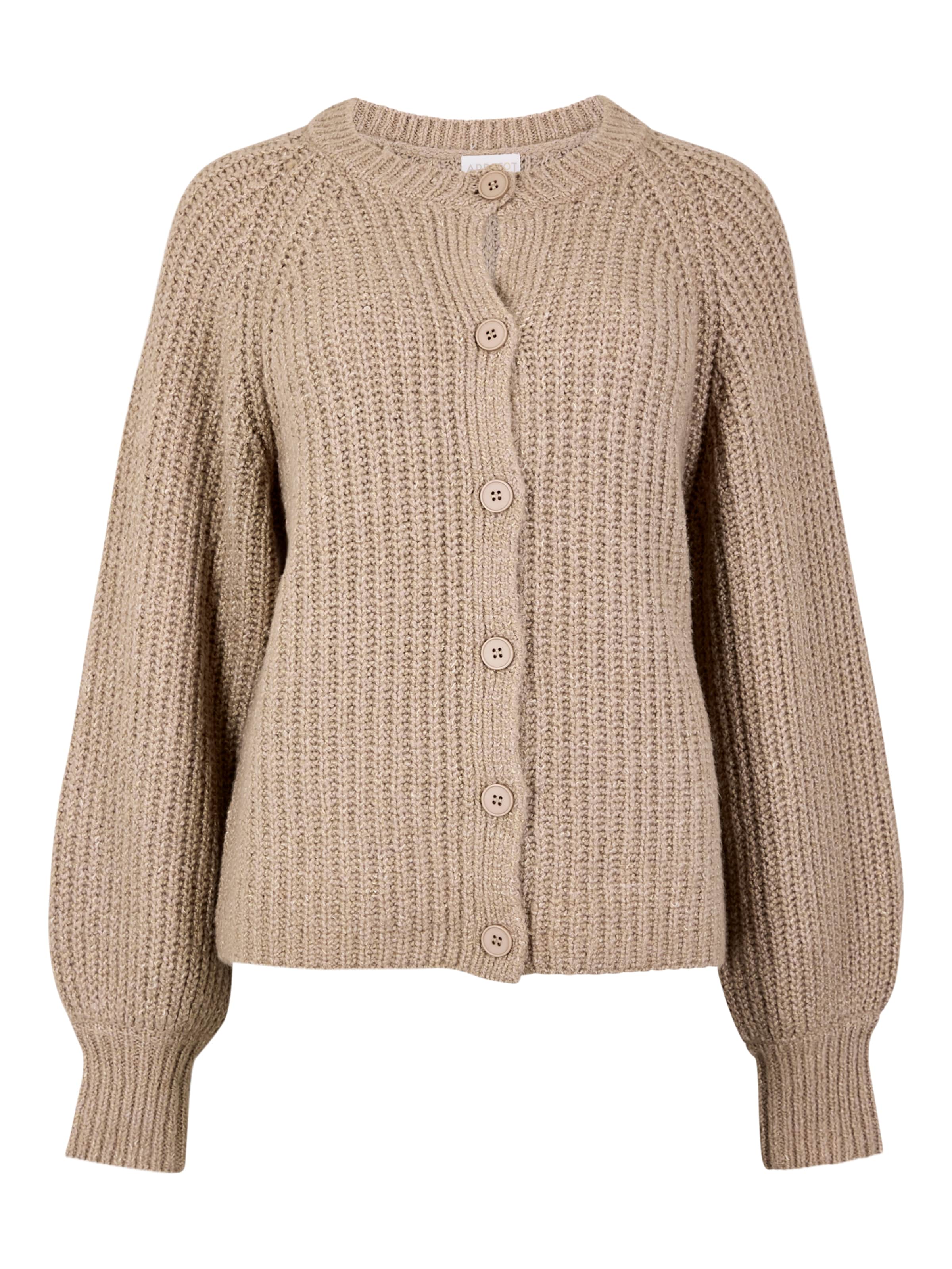 Apricot Knitted costume cardigan ' ' in Brown: front