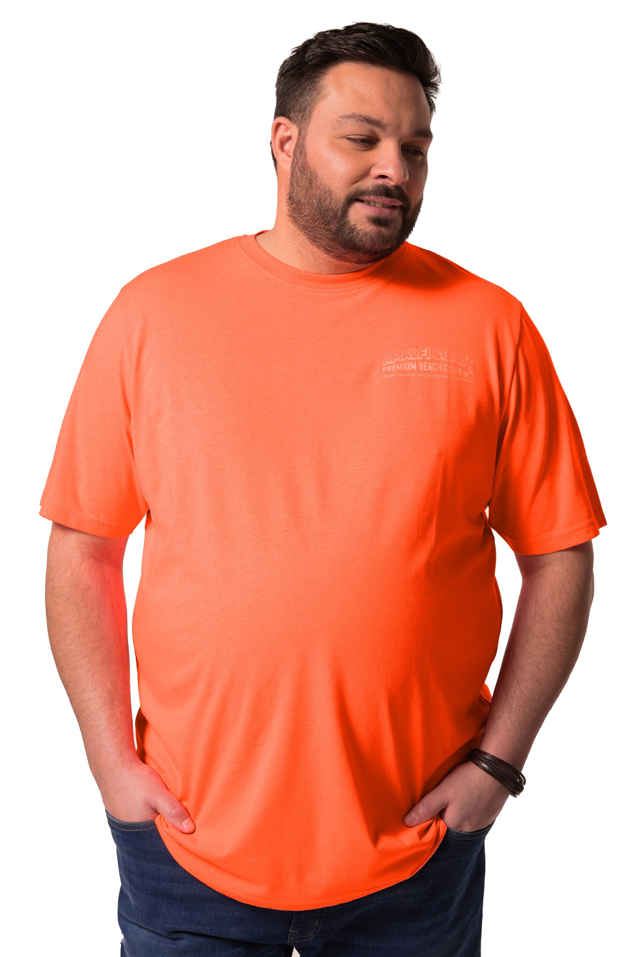 Men Plus Shirt in Orange: front