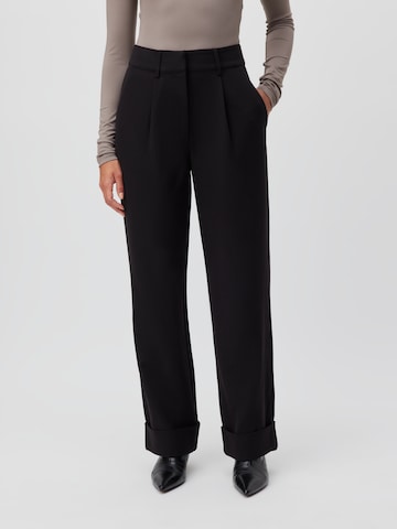 LeGer by Lena Gercke Flared Pleat-Front Pants 'Pina' in Black: front