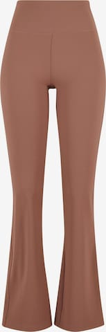 Urban Classicsregular Tajice ' Ladies Flared Leggings Rib ' - smeđa boja: prednji dio