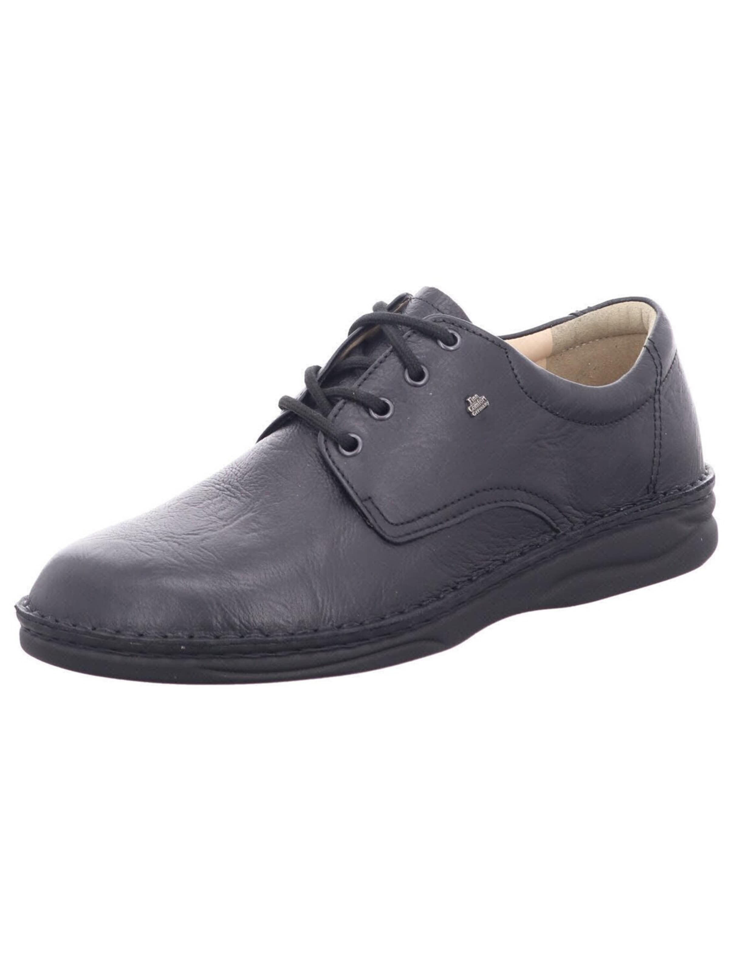 Finn Comfort - Zapatos con cordón 'Schnürschuh Herren 01100 044099 Glattleder in schwarz' en negro: frente