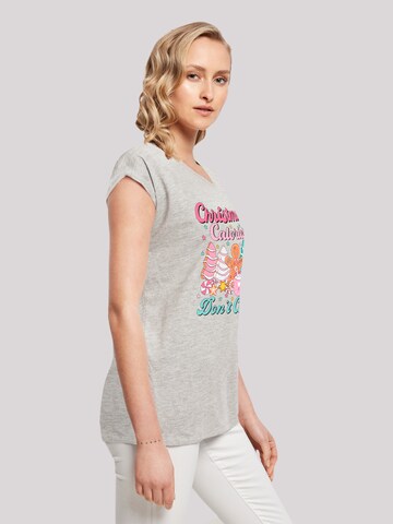 F4NT4STIC Shirt 'Christmas Calories Dont Count Candy' in Grijs