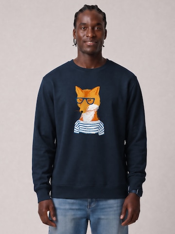 Watapparel Sweatshirt 'Fuchs' in Blauw: voorkant