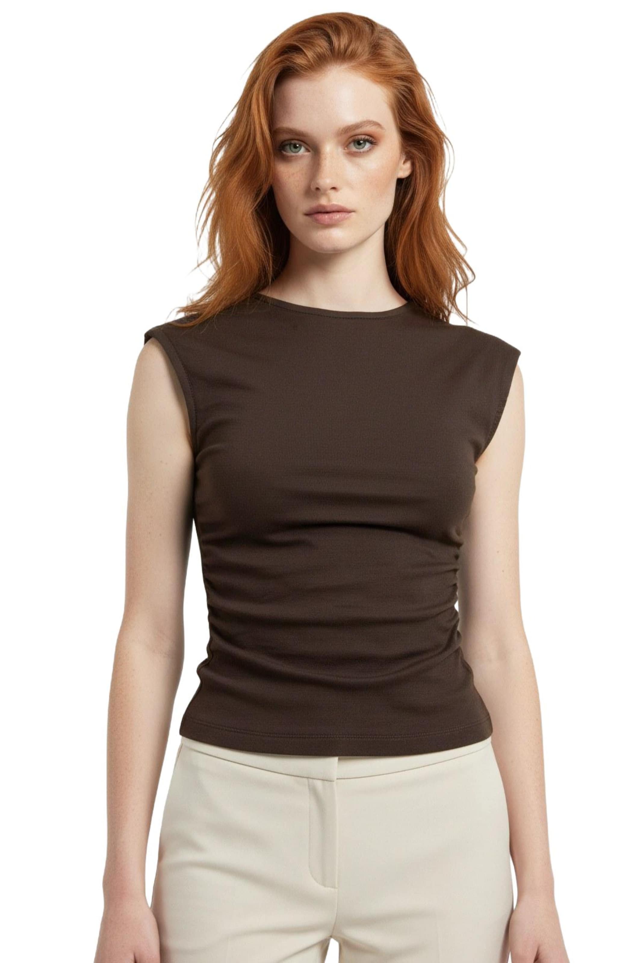 Alexa Dash Top in Braun: Vorderseite