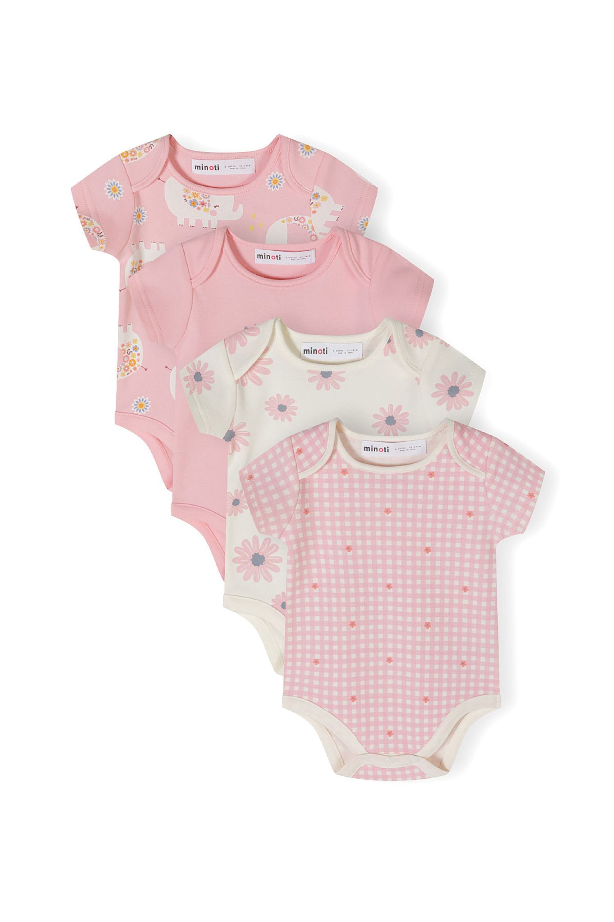 MINOTI Romper/bodysuit in Pink: front
