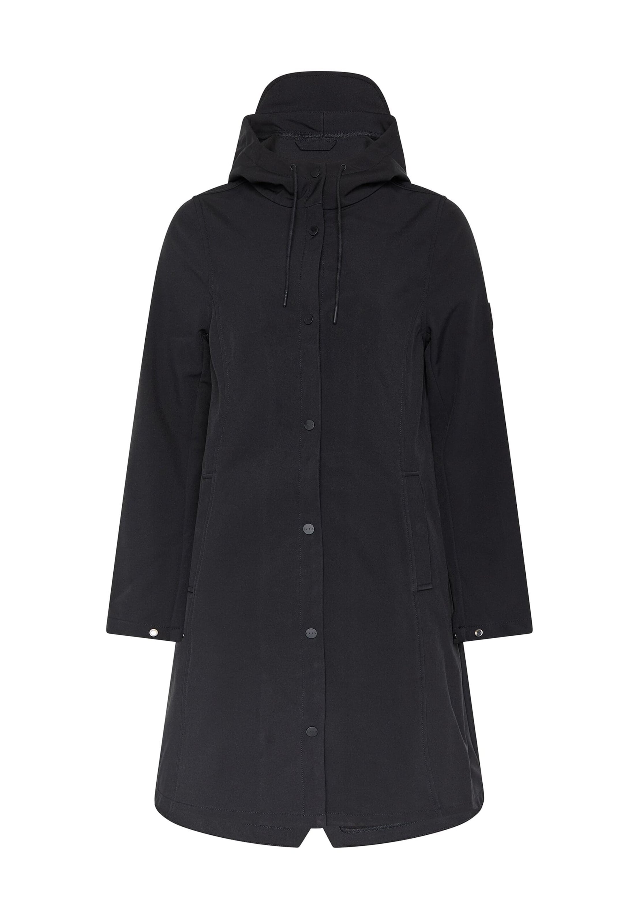 Born Living Yoga Jacke 'Trench' in Schwarz: Vorderseite