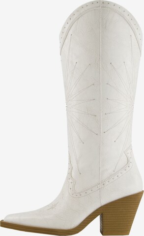 Bottes de cowboy Bershka en blanc