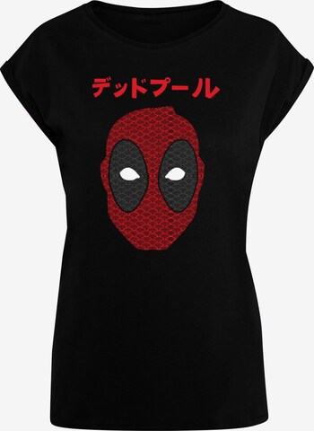 ABSOLUTE CULT T-Shirt 'Deadpool - Japanese Seigaiha Head' in Schwarz: predná strana