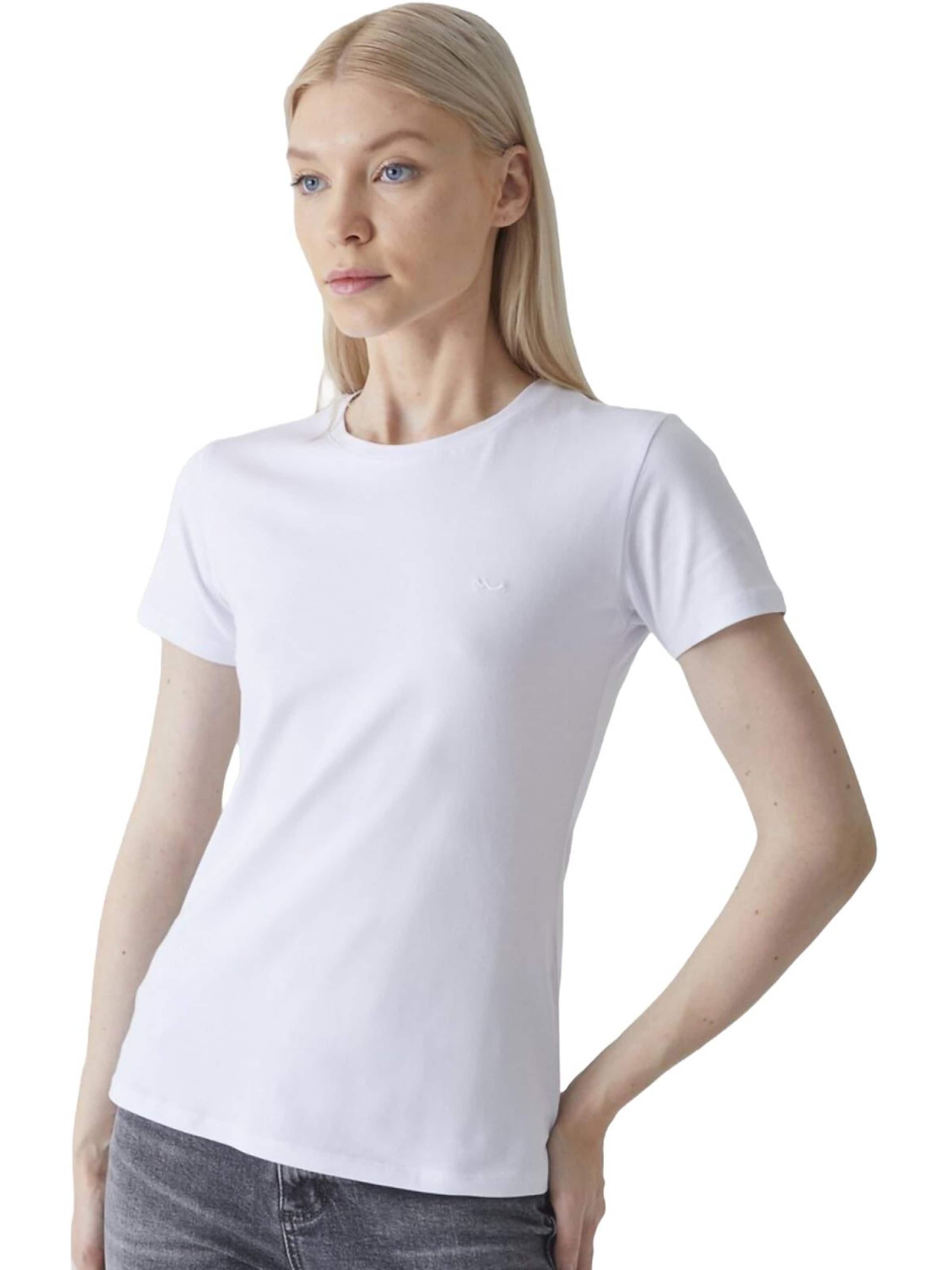 T-shirt 'LTB Jeans Damen Stretch-T-Shirt mit Rundhalsausschnitt' LTB Jeans en blanc : devant