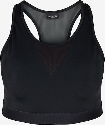 Active by Zizzi Bustier Biustonosz sportowy 'Azero' w kolorze czarny: przód