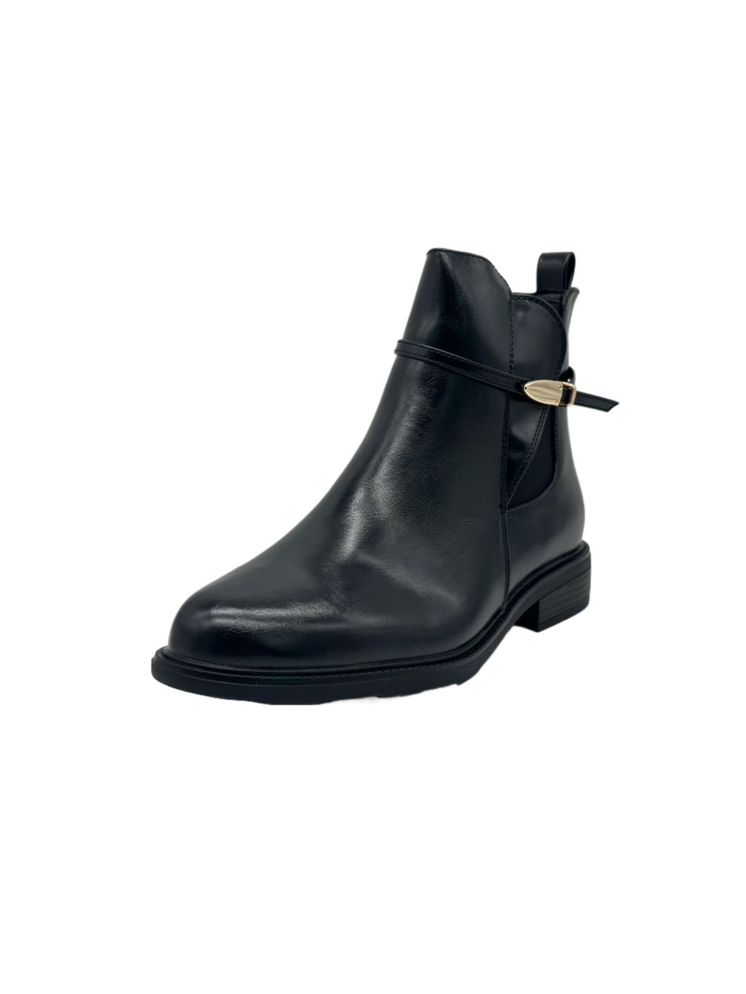 Nowaland Chelsea Boots 'Damen Chelsea Boots mit Zierschnalle'‌‌‌‌ in Schwarz: Vorderseite