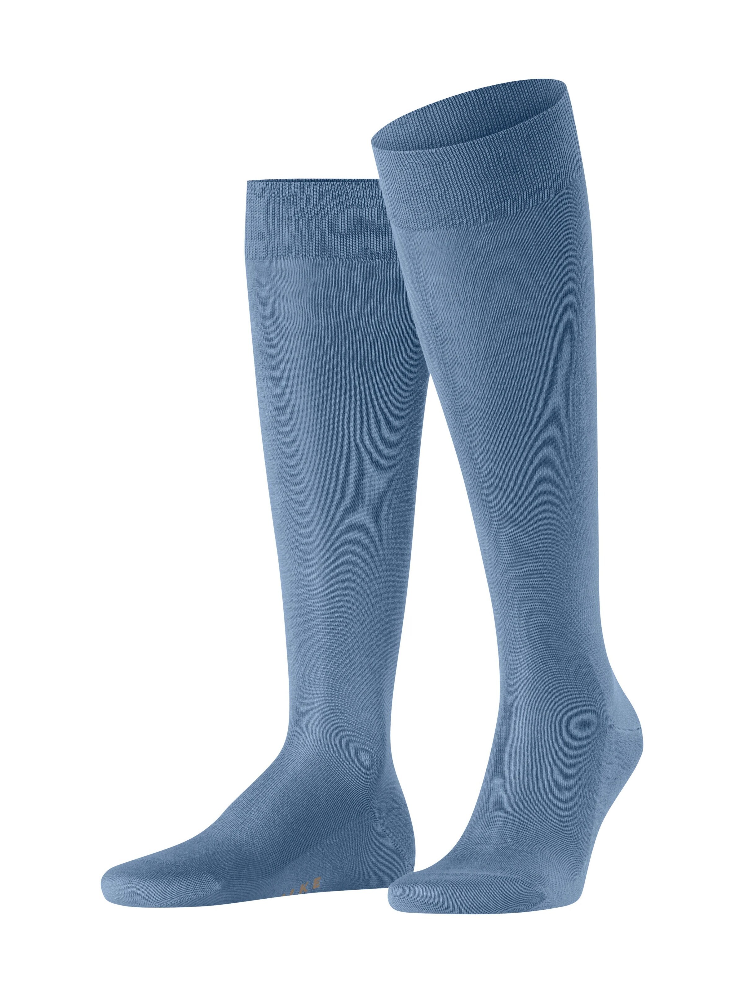 FALKE Knee High Socks 'Tiago' in Blue: front