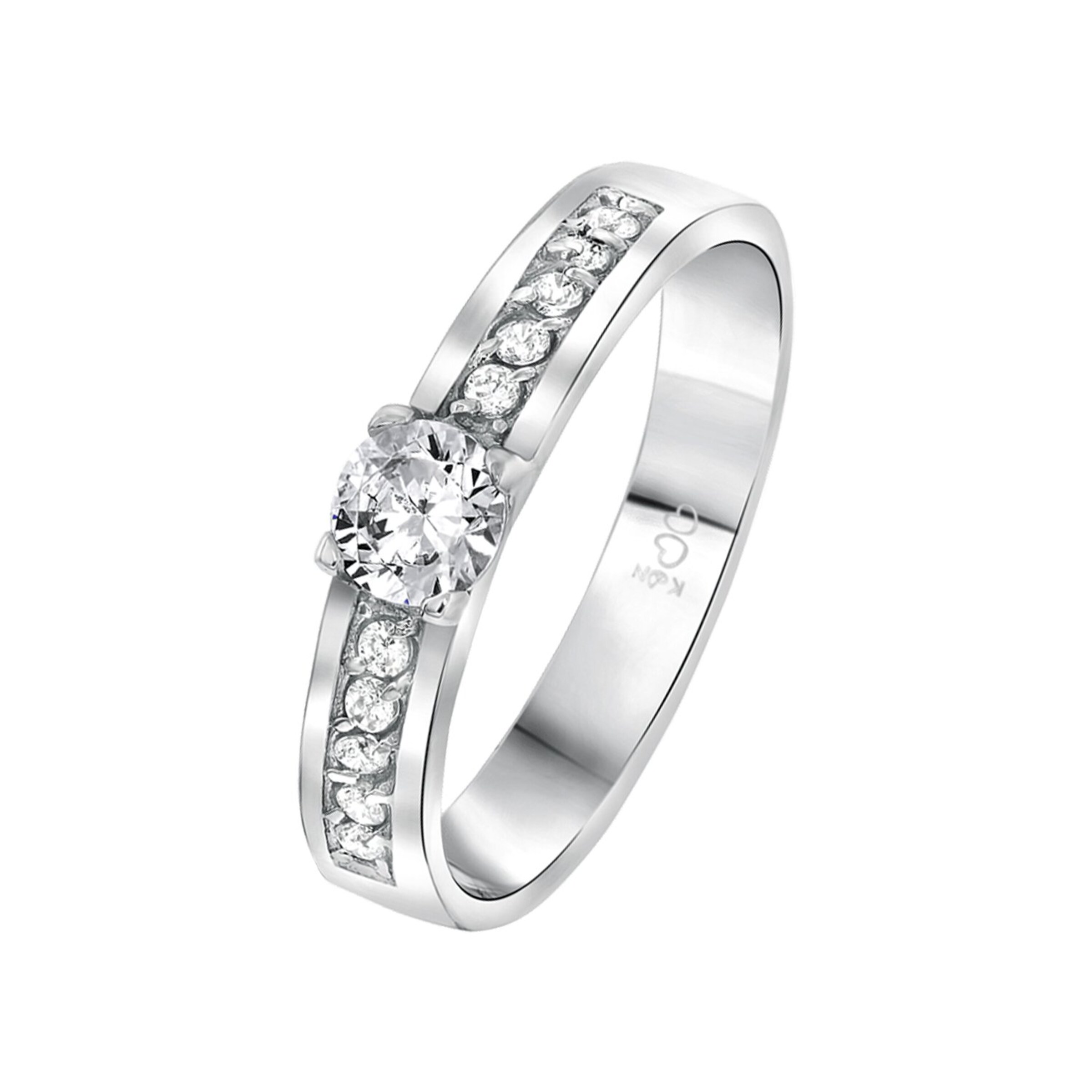 Lucardi Ring 'Einfach' in Silber: Vorderseite