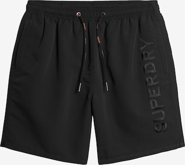 Shorts de bain Superdry en noir : devant