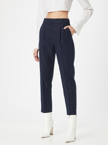 Sisley Regular Pleated Pants in Blue: front