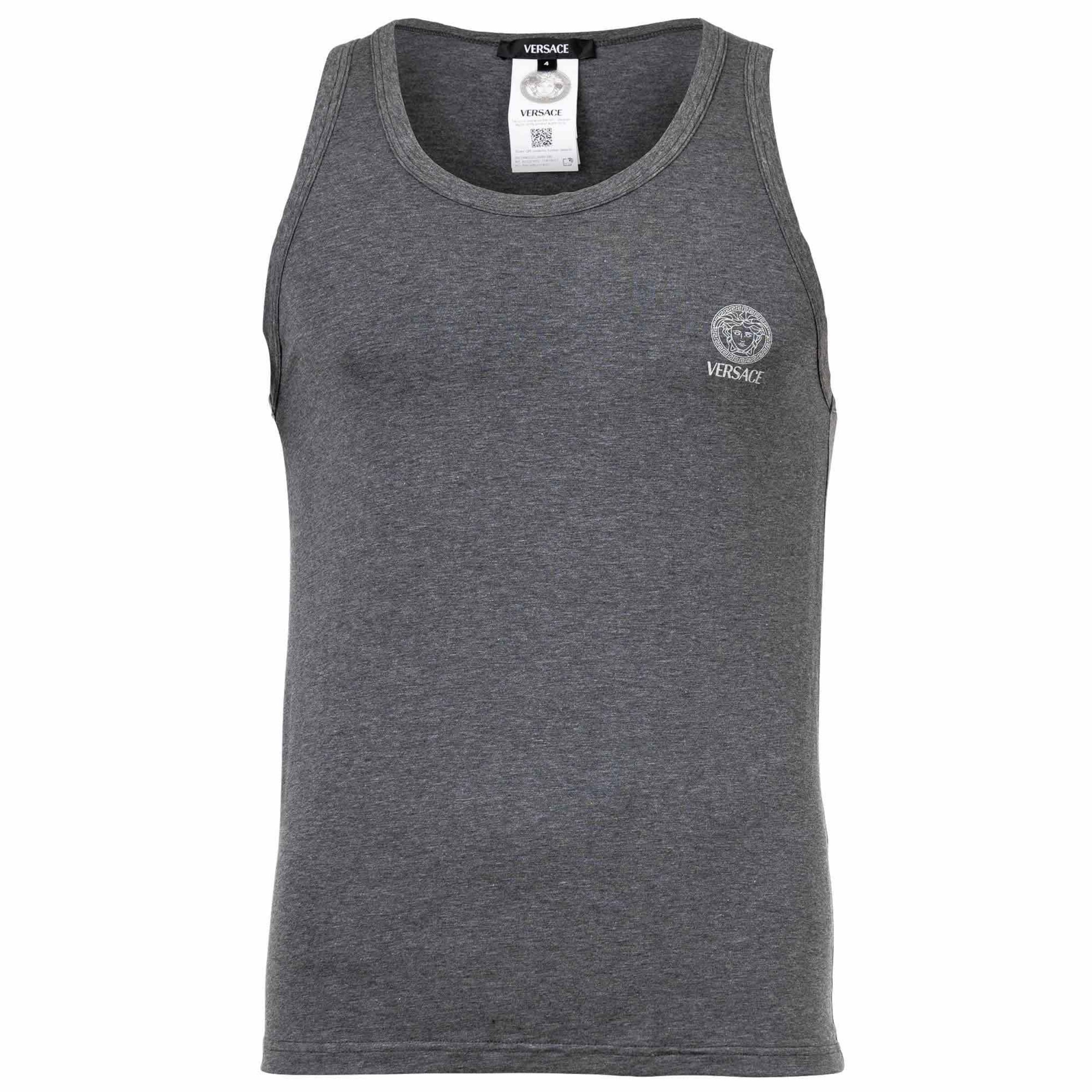 VERSACE - Camiseta térmica en gris: frente