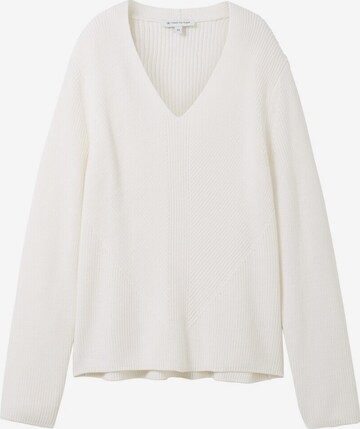 TOM TAILOR Sweater in White: front