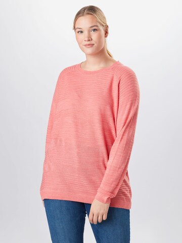 ONLY Carmakoma Sweater 'CARAIRPLAIN' in Pink: front