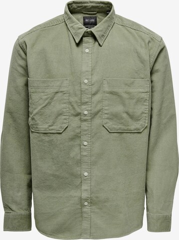 Only & Sons Button Up Shirt 'Alp' in Green: front