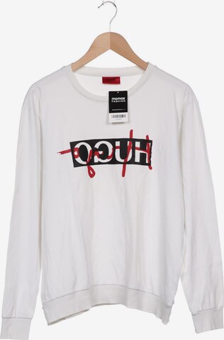 HUGO Sweatshirt & Zip-Up Hoodie in L in White: front