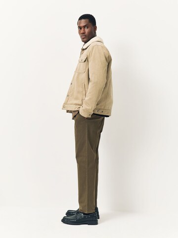 Next Обычный Брюки со складками в Зеленый