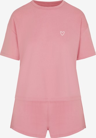 Hunkemöller Pyjamashortsit värissä vaaleanpunainen: etupuoli