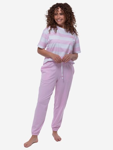 Mey Pyjama 'Streaked Lines'‌‌‌‌‌‌‌‌‌ in Pink: Vorderseite