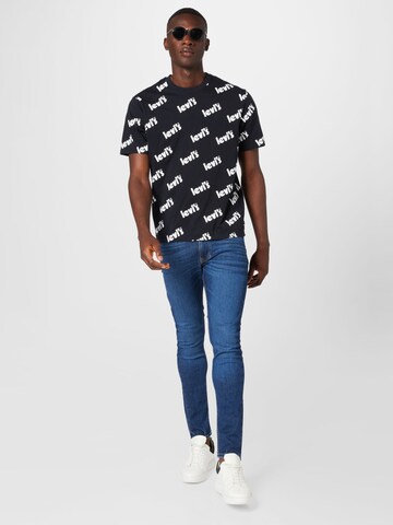 LEVI'S ® - Camisa 'SS Relaxed Fit Tee' em preto