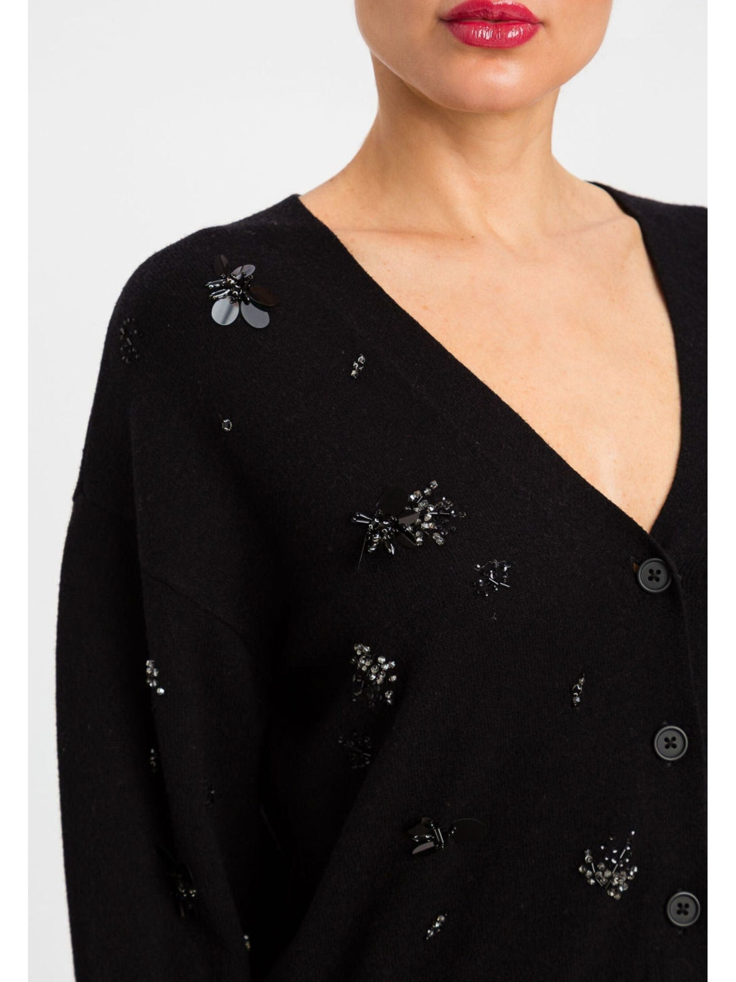 Twinset Gebreid vest 'ACTITUDE' in Zwart