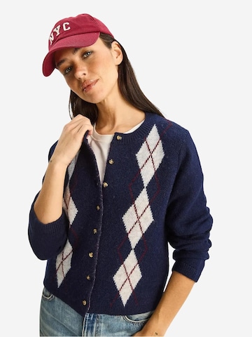 Cardigan Bianco Lucci en bleu