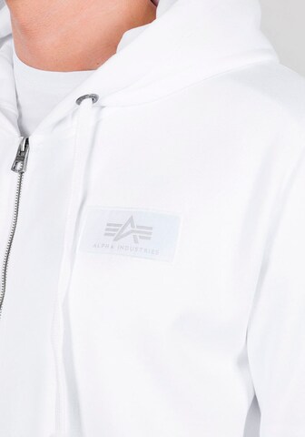 ALPHA INDUSTRIES - Sudadera con cremallera en blanco