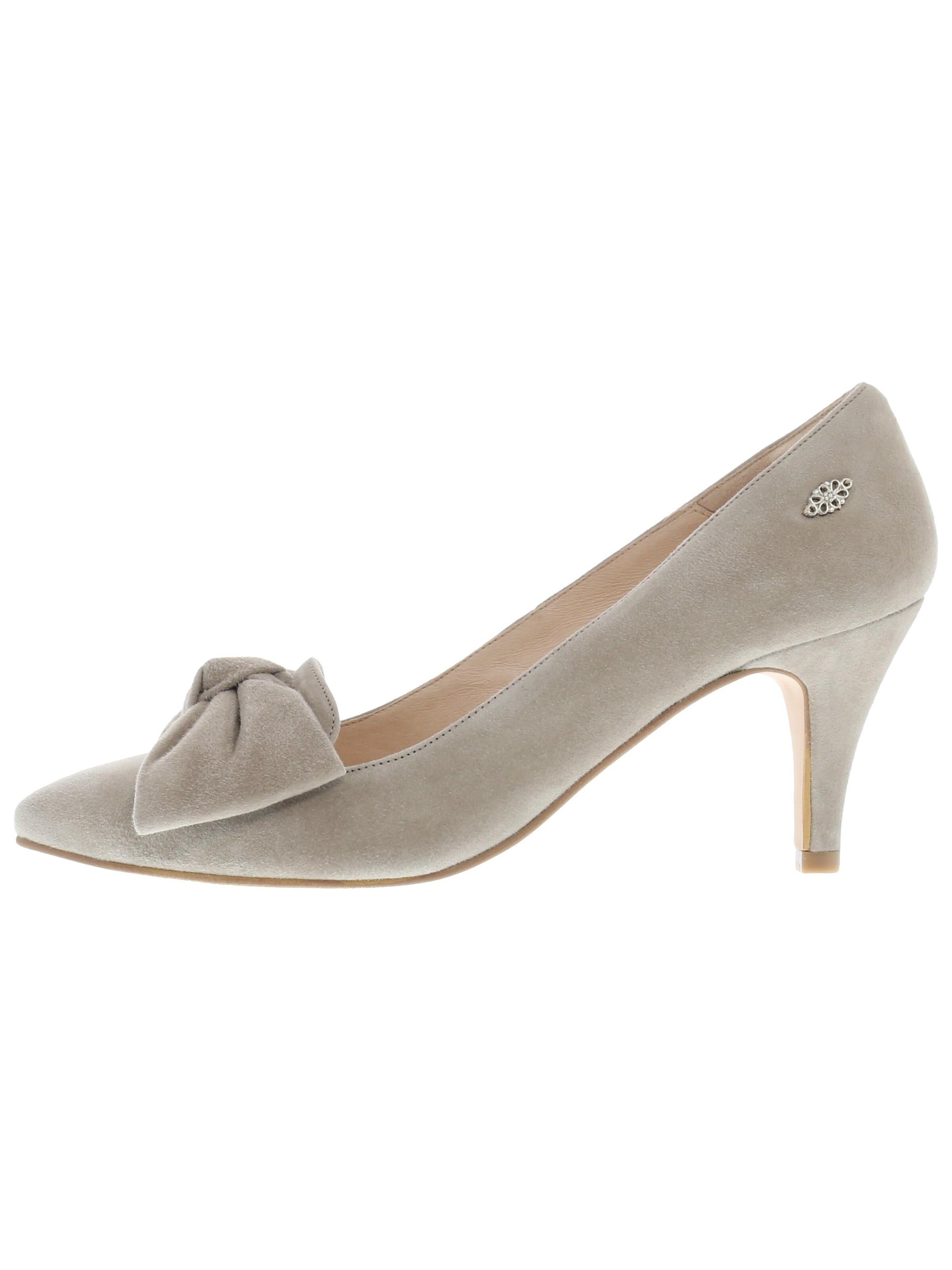 XAVER LUIS Schuhmanufaktur Pumps 'MARA - Spitze Pumps mit großer Schleife'‌ in Grau: Vorderseite
