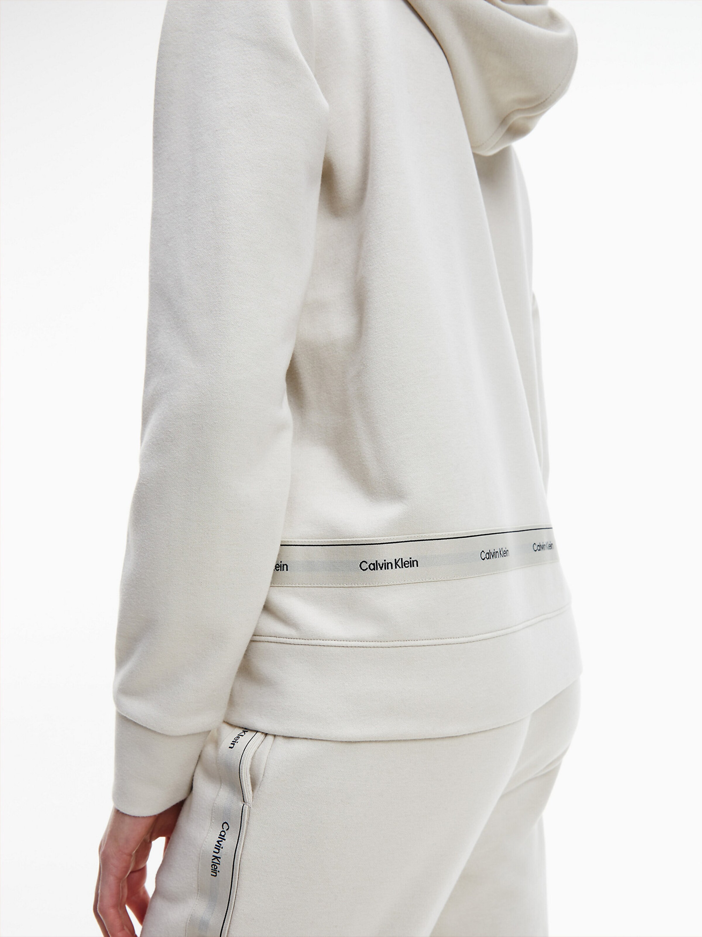 Grandes tailles Sweat-shirt Calvin Klein en Blanc Cassé 