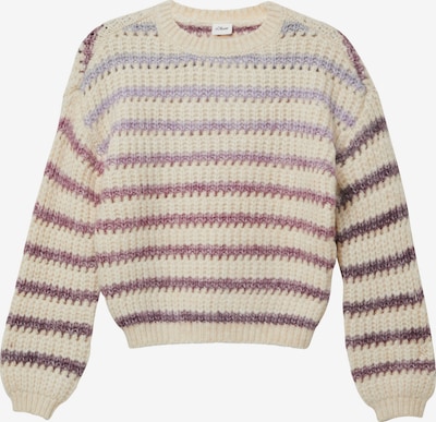 s.Oliver Pull-over en crème / violet / mauve / lavande, Vue avec produit