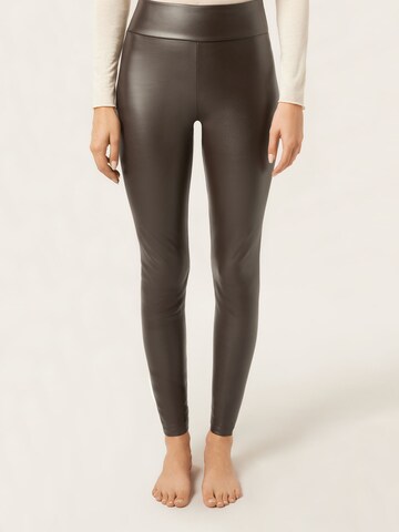 CALZEDONIA Skinny Leggings in Brown: front