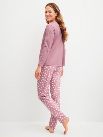 CALIDA Pyjama 'Cotton Stripes'‌‌‌‌‌‌‌ in Lila