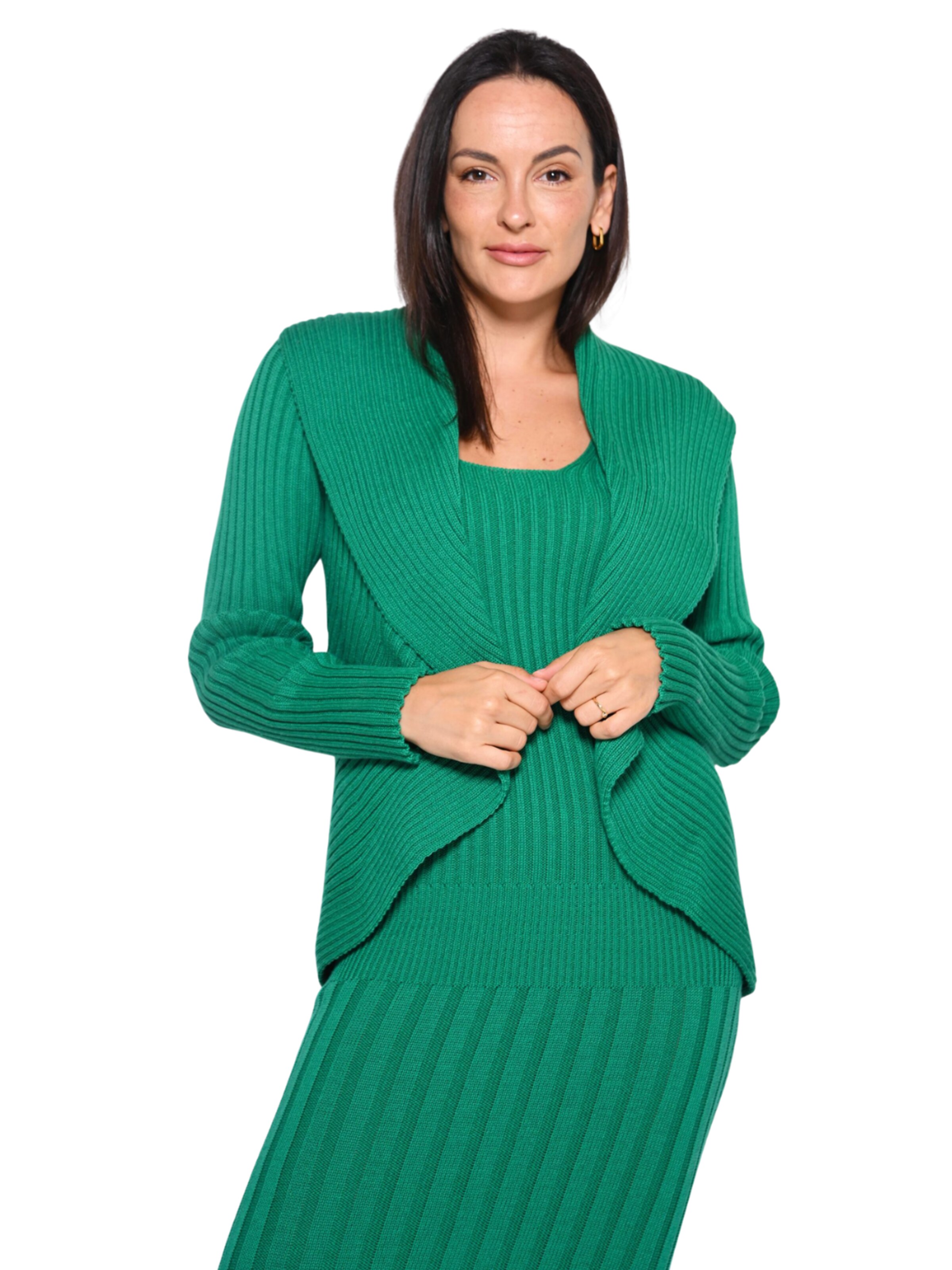 Süel knitwear - Cárdigan 'Round ribbed' en verde