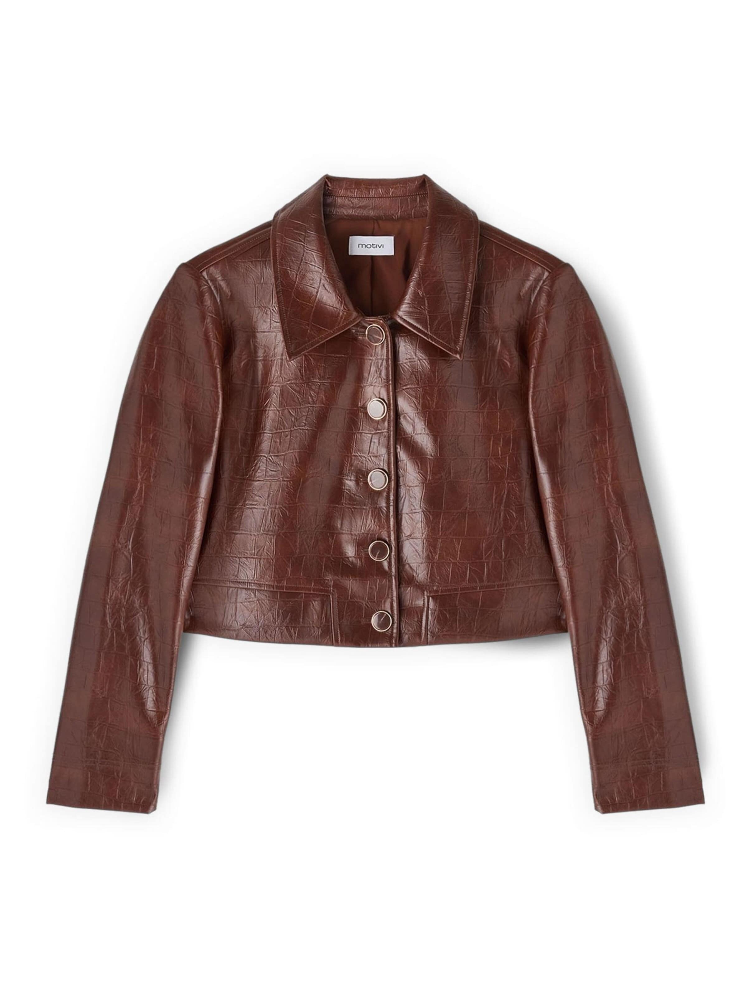MOTIVI Between-season jacket in Brown: front