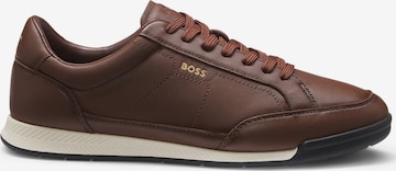 BOSS Sneakers ' mit geprägtem Logo ' in Brown: front