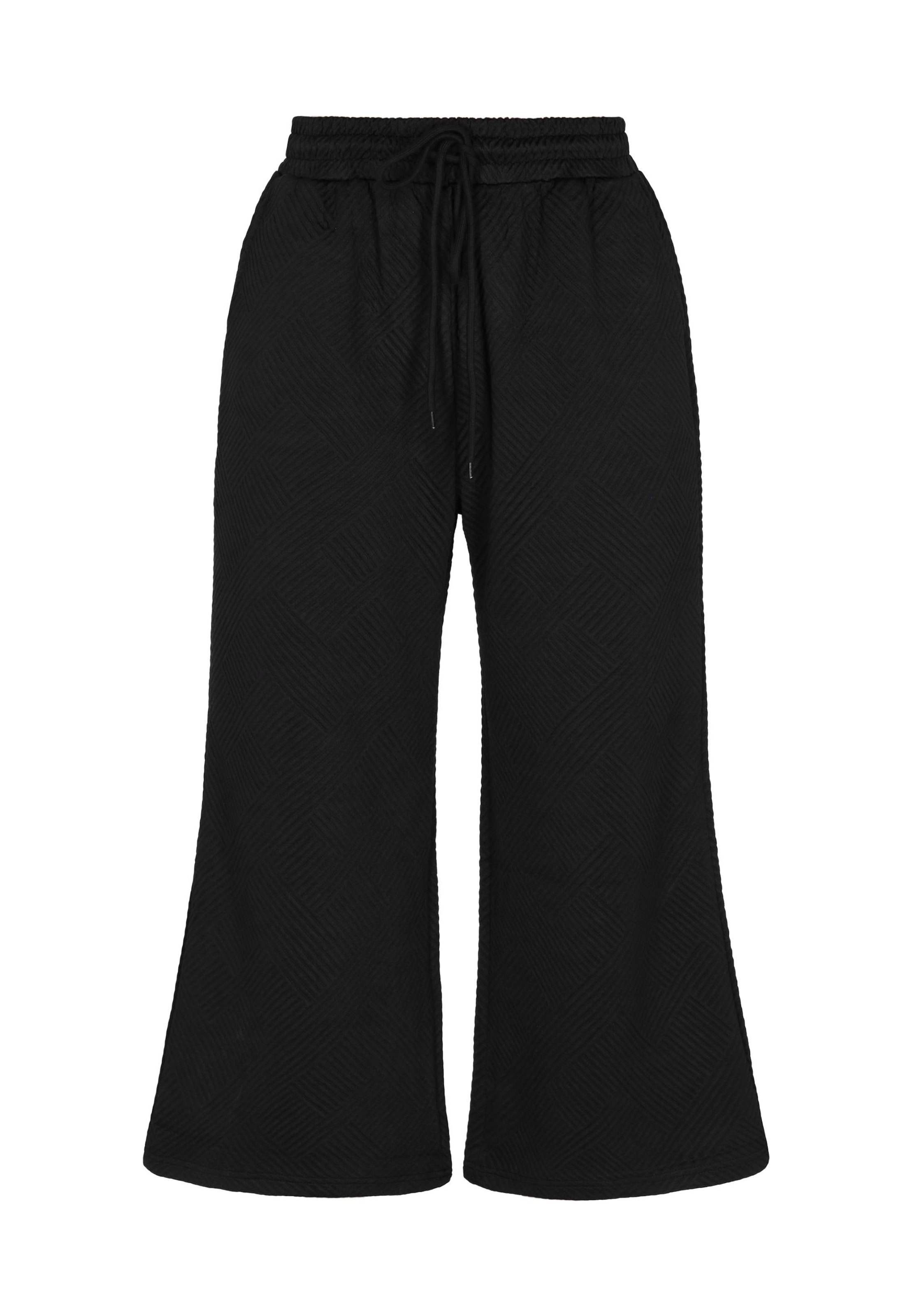 MIMO Wide leg Trousers in Black: front