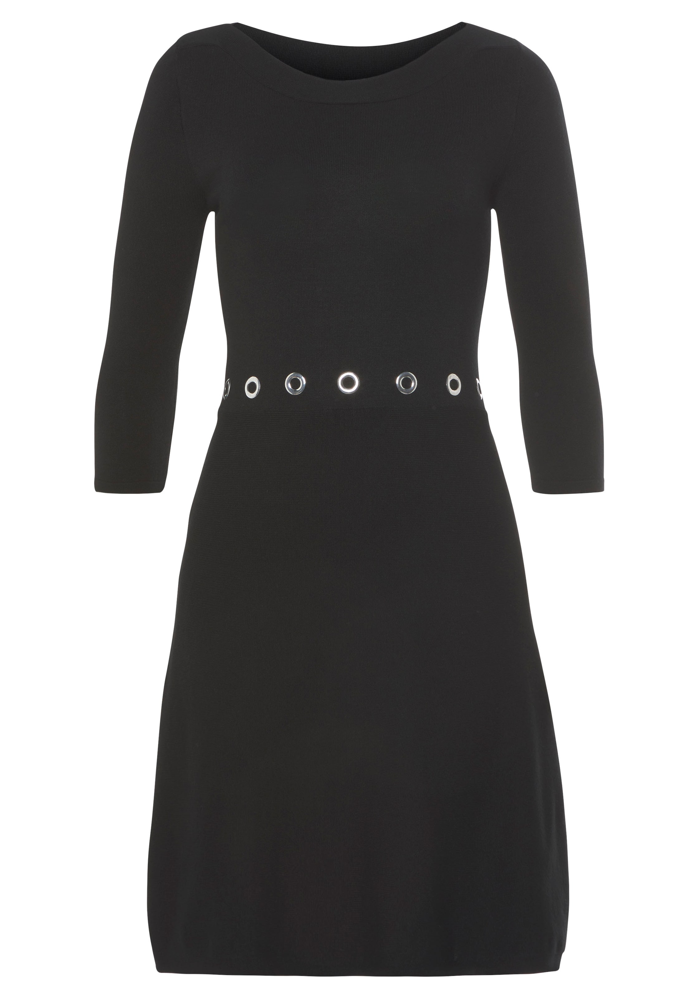 MELROSE Strickkleid in Schwarz: Vorderseite