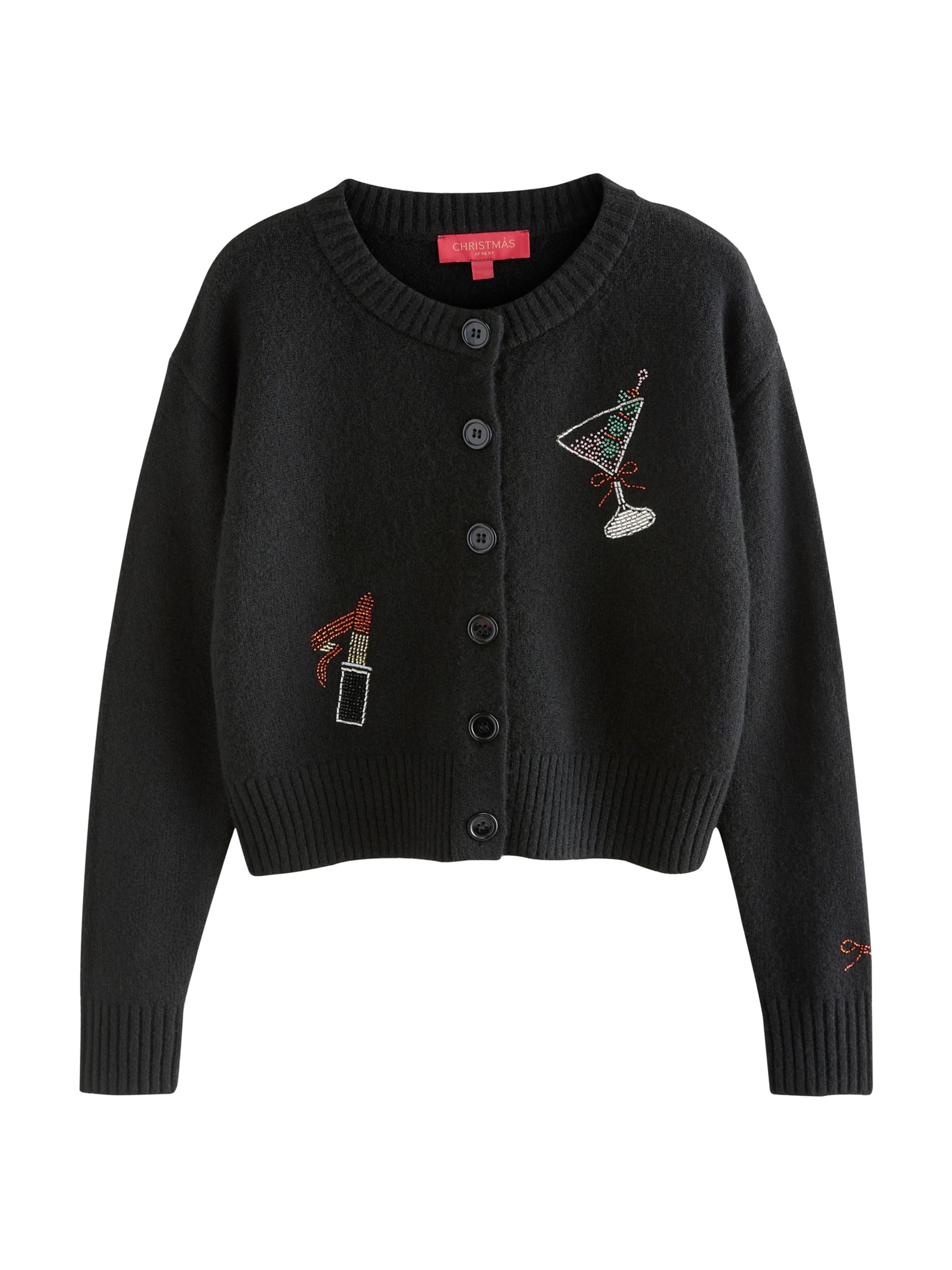 Next Kardigán - fekete: elől