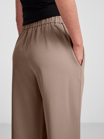 PIECES Wide leg Pants 'PCBOZZY' in Brown