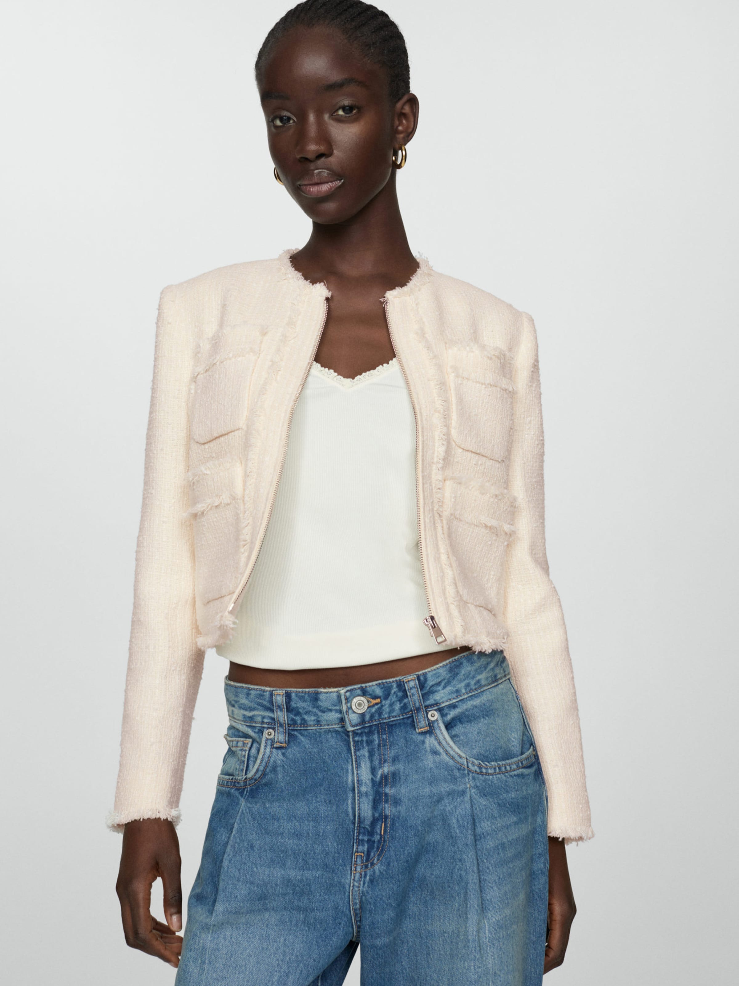 Veste mi saison Ponsano MANGO en Creme ABOUT YOU
